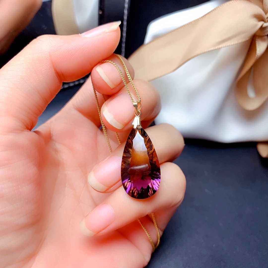 Fashionable And Simple Female Gradient Color Amethyst Pendant