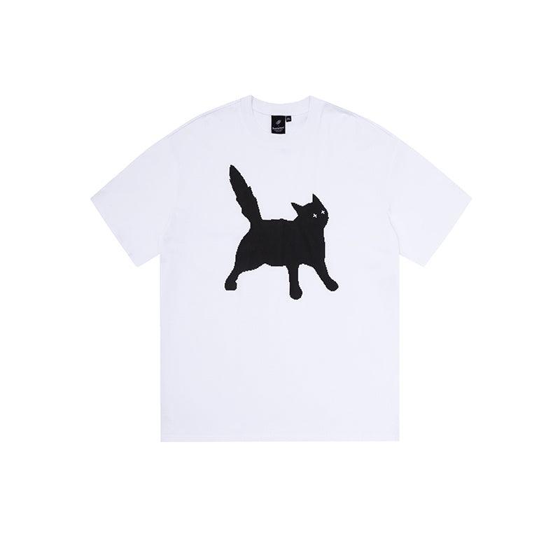 Scratch Cat Pixel Printed Cotton Short-sleeved T-shirt