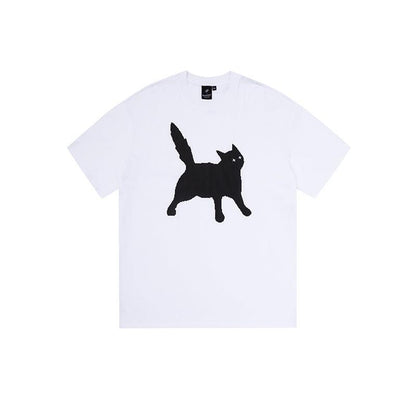 Scratch Cat Pixel Printed Cotton Short-sleeved T-shirt - KiwiBrands