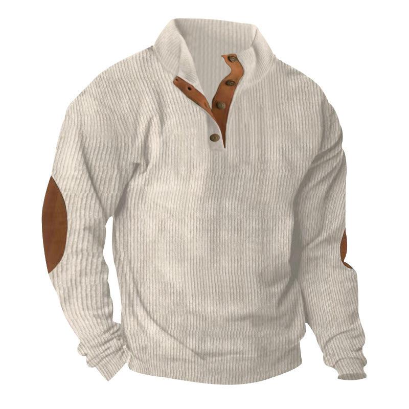 Corduroy Casual Stand Collar Long-sleeved Sweater