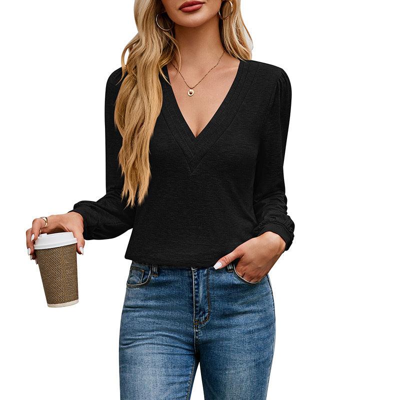 Women's Multi-level V-neck Top