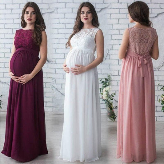 Lace Sleeveless Maternity Dress - KiwiBrands