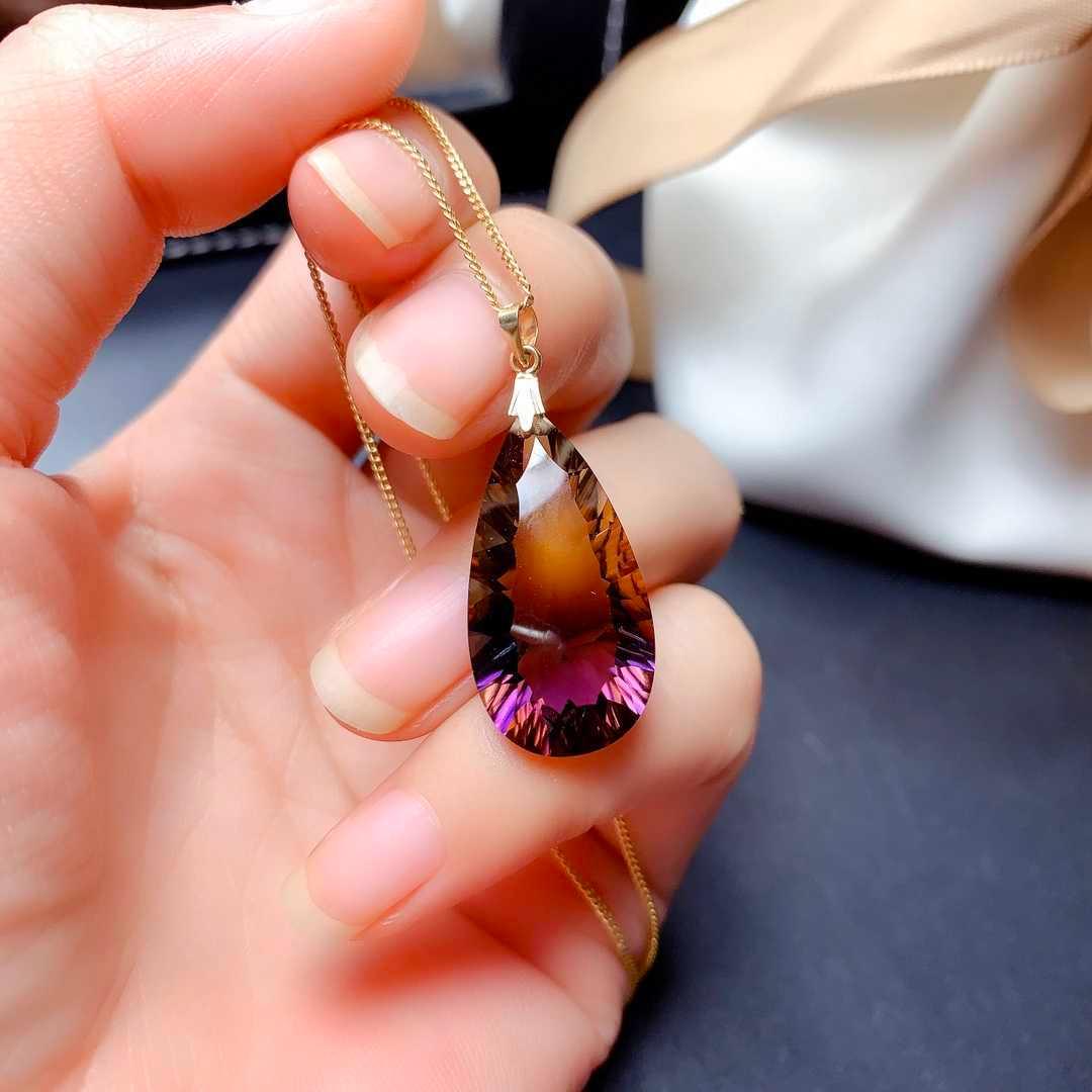 Fashionable And Simple Female Gradient Color Amethyst Pendant