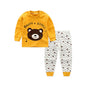 Children's Underwear Set Long-sleeved Color Matching Cotton Round Neck Shoulder Buckle - KiwiBrands