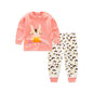 Children's Underwear Set Long-sleeved Color Matching Cotton Round Neck Shoulder Buckle - KiwiBrands