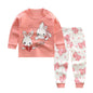 Children's Underwear Set Long-sleeved Color Matching Cotton Round Neck Shoulder Buckle - KiwiBrands