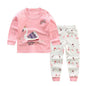 Children's Underwear Set Long-sleeved Color Matching Cotton Round Neck Shoulder Buckle - KiwiBrands