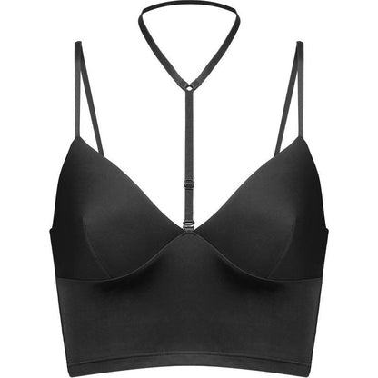 Women's Black No Steel Ring Bra Halterneck Bra