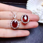 Ruby Ring Pendant Set Crystals - KiwiBrands