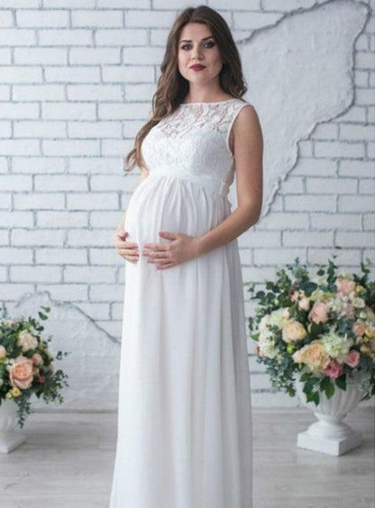 Lace Sleeveless Maternity Dress - KiwiBrands