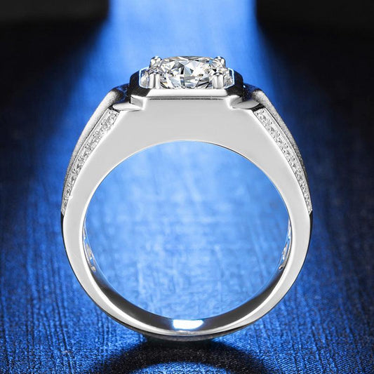 Simple Four Prongs 1 Carat Moissanite Men's Ring - KiwiBrands