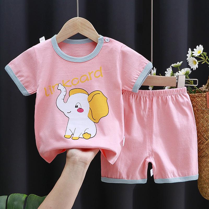 Children's Short-sleeved Suit Cotton T-shirt Baby Baby Clothes - KiwiBrands