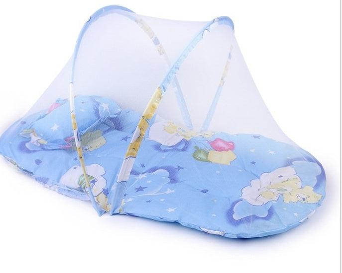 Portable Foldable Baby Kids Infant Bed Dot Zipper Mosquito Net Tent Sleeping Cushion - KiwiBrands