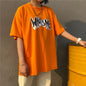 Men Letter and Figure Print Orange T-shirts Fashion Clothing - KiwiBrands