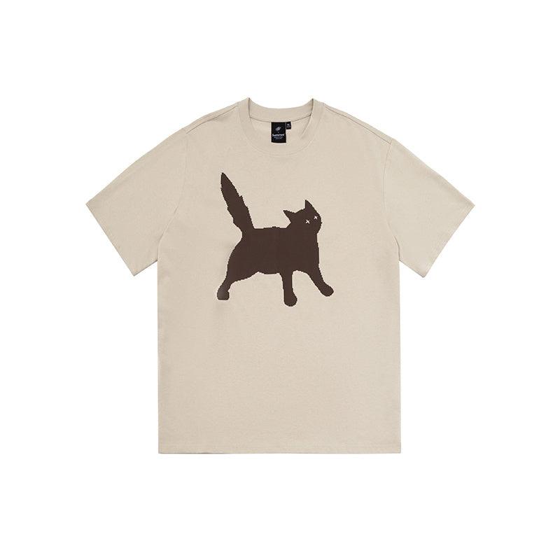 Scratch Cat Pixel Printed Cotton Short-sleeved T-shirt - KiwiBrands