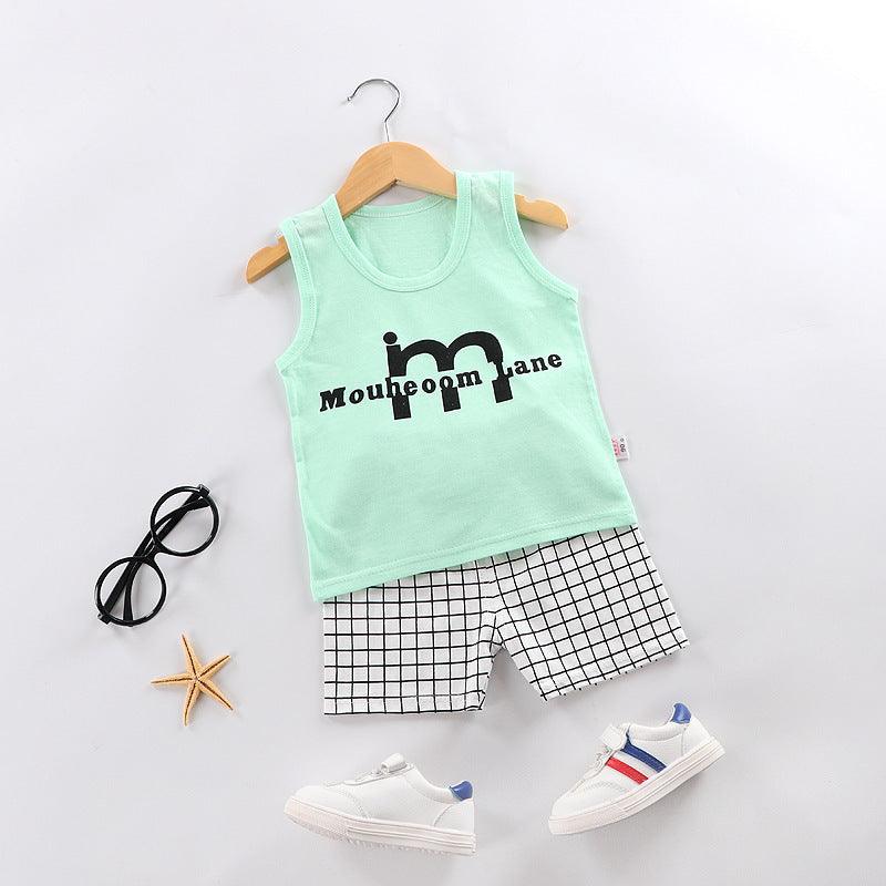 Clothes For Babies Suspenders Cotton Sleeveless Two-piece Suit