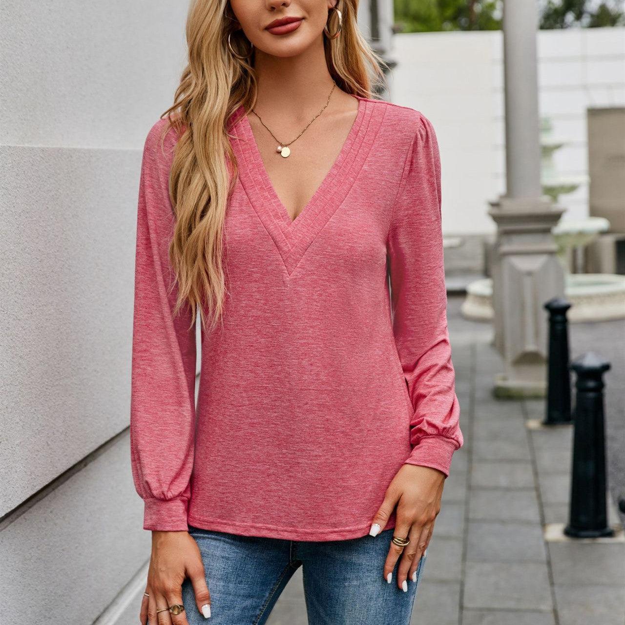 Women's Multi-level V-neck Top