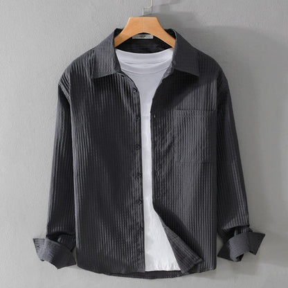 Men's Long-sleeved Trendy Casual Loose Fashion Youth Simplicity All-matching Shirt