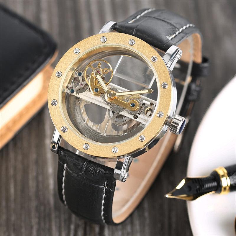 Double penetration hollow automatic mechanical watch - KiwiBrands