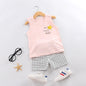 Clothes For Babies Suspenders Cotton Sleeveless Two-piece Suit - KiwiBrands