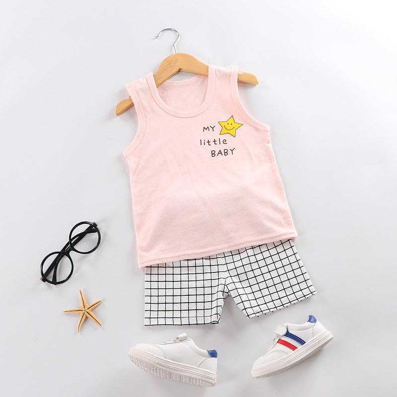 Clothes For Babies Suspenders Cotton Sleeveless Two-piece Suit