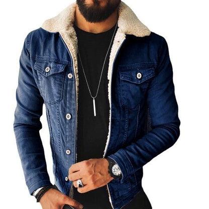 Lamb Wool Thickening Denim Jacket - KiwiBrands