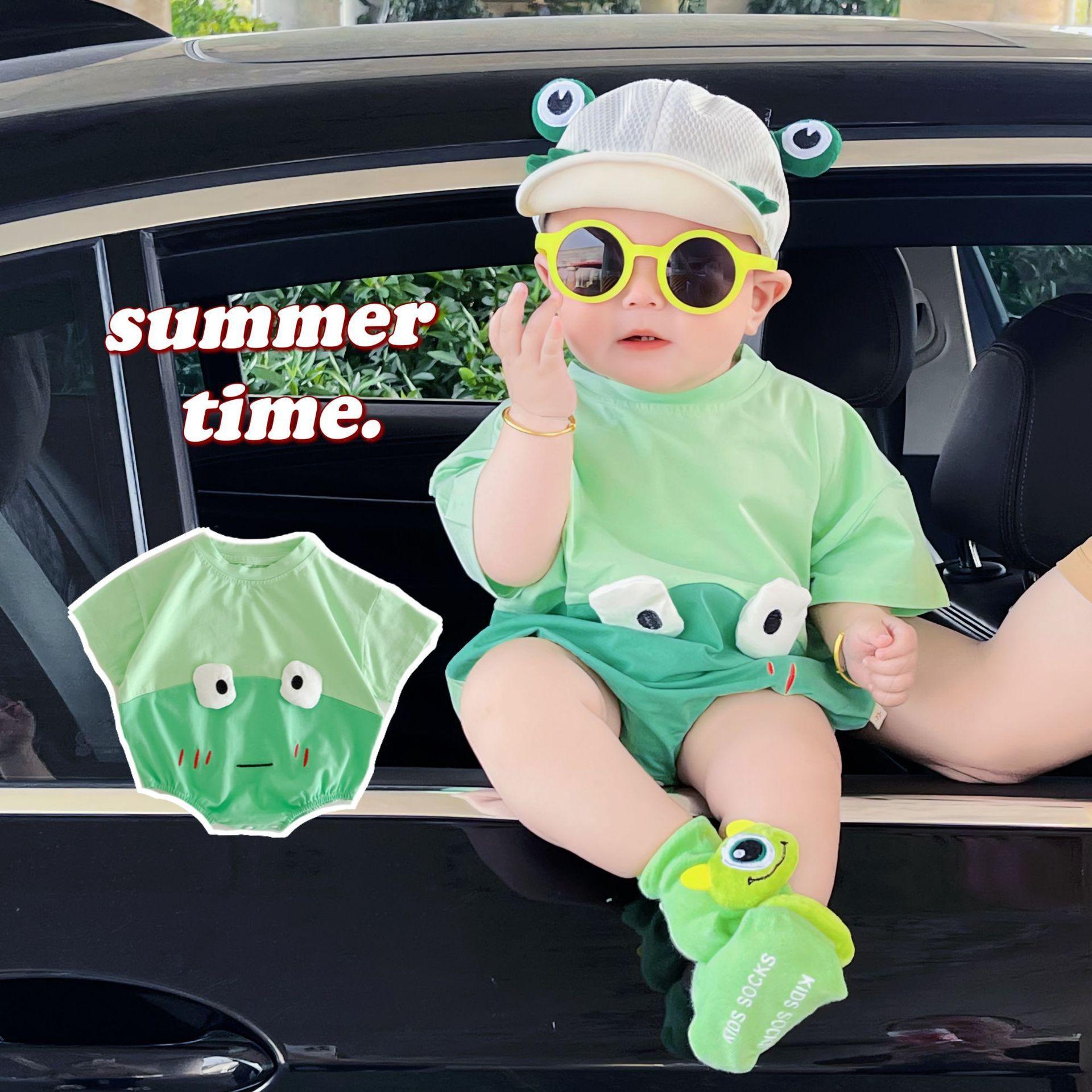 Baby Frog Cotton Triangle Rompers