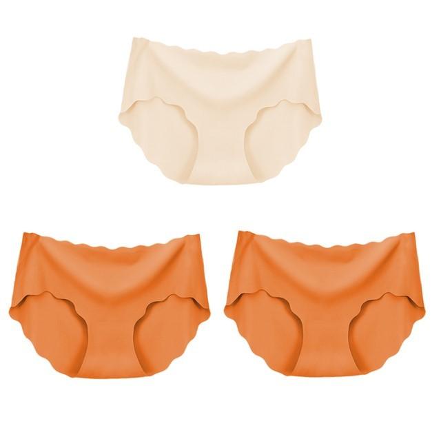 3Pcs Seamless Underwear Silk For Women Panties Lingerie Sexy