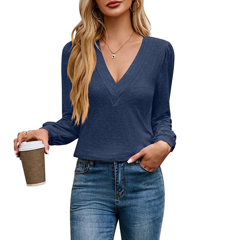 Women's Multi-level V-neck Top - KiwiBrands