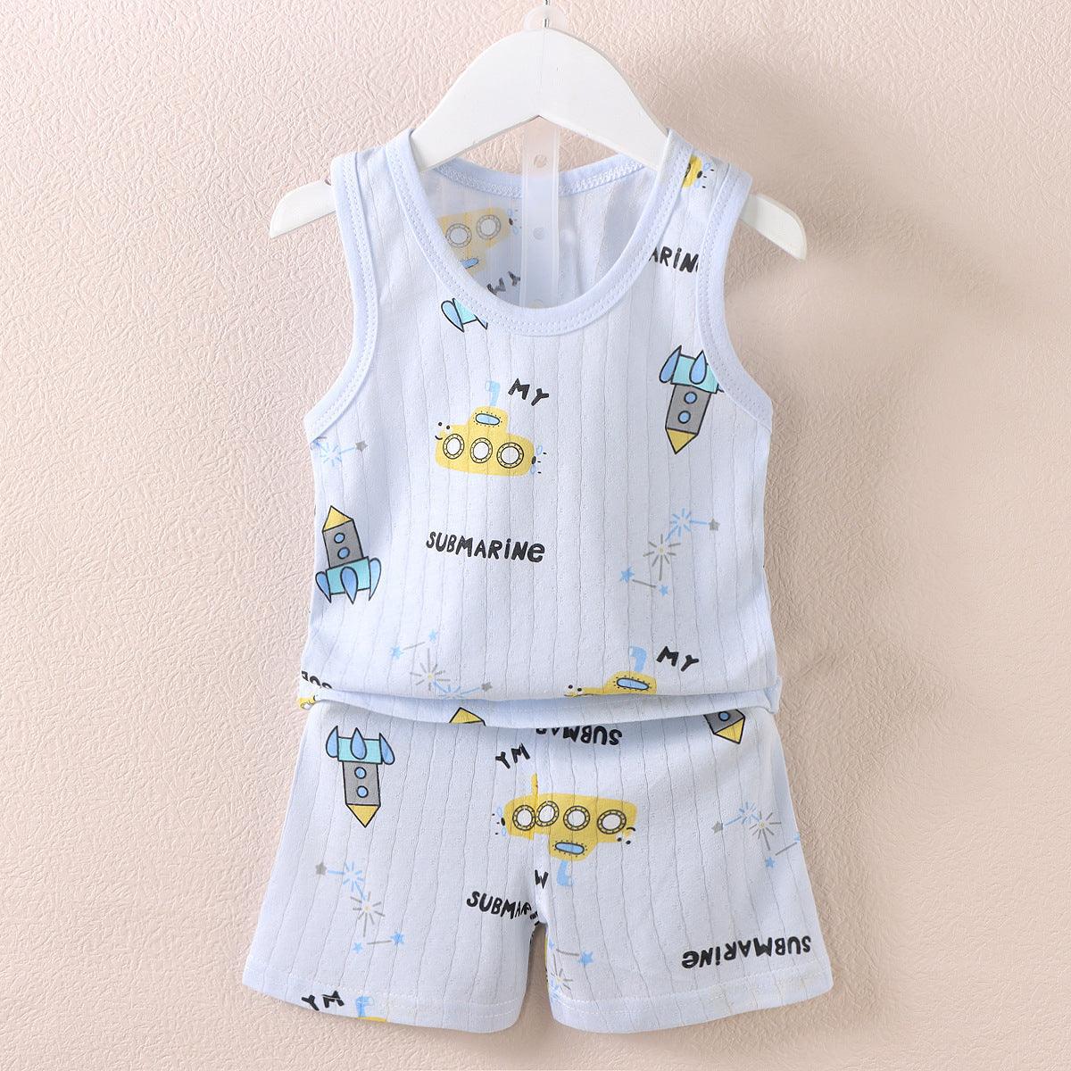 Fashion Children's Sleeveless Vest Shorts Set - KiwiBrands