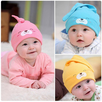 Baby Soft Cotton Sleeping Cap New Children's Hat Cartoon Bear - KiwiBrands