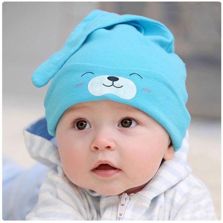 Baby Soft Cotton Sleeping Cap New Children's Hat Cartoon Bear