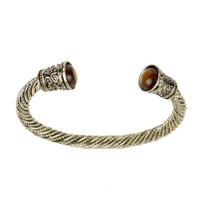 Ancient Gold Domineering Stripes Nordic Viking Bracelet Tiger Eye Bracelet - KiwiBrands