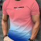 Casual Men's T-shirt Gradient Color 3D Short Sleeve Top - KiwiBrands