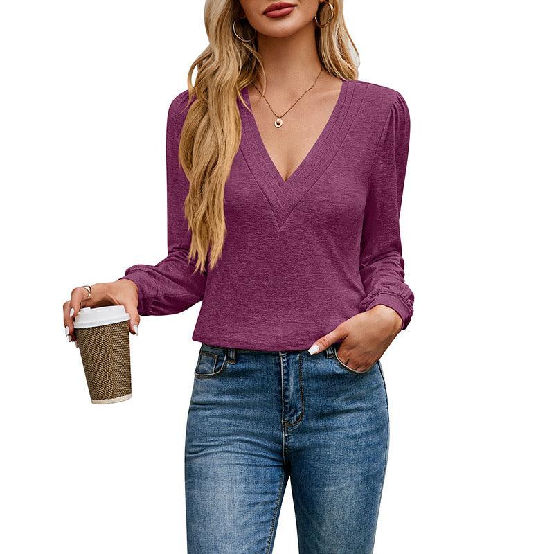 Women's Multi-level V-neck Top - KiwiBrands