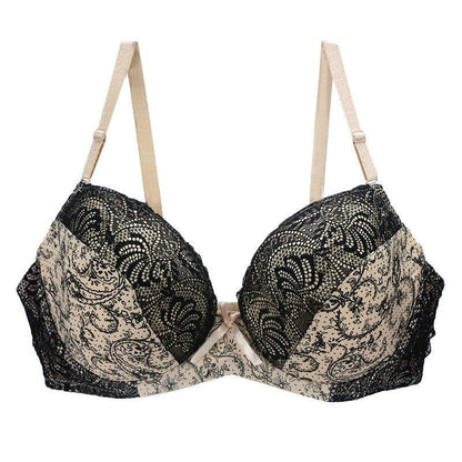 Lace Print Color Block Lingerie