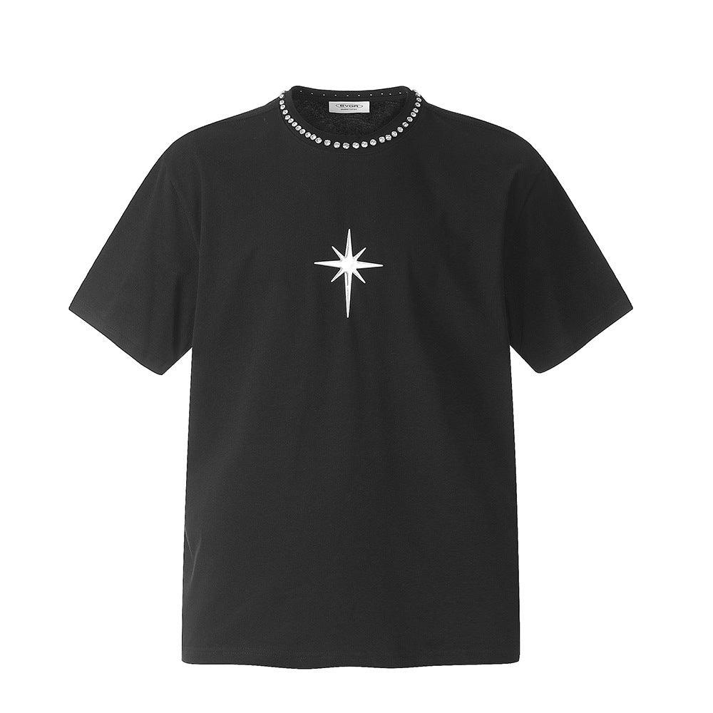 Dark Cross Star Short Sleeve Men Clothing - KiwiBrands