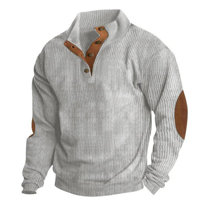 Corduroy Casual Stand Collar Long-sleeved Sweater