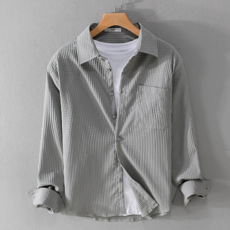 Men's Long-sleeved Trendy Casual Loose Fashion Youth Simplicity All-matching Shirt