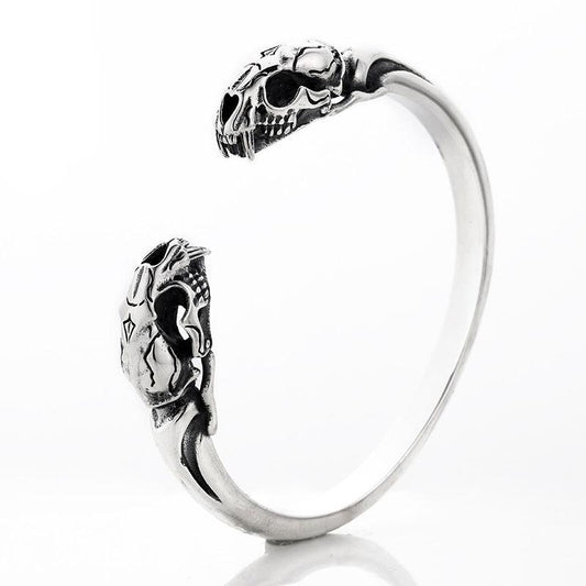 Male S925 Sterling Silver Beast Skull Bracelet - KiwiBrands