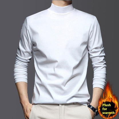 Warm Mercerized Cotton Men's Half-high Collar Bottoming Shirt - KiwiBrands