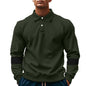 Fashion Long-sleeved Lapel Polo Shirt With Button Men's Loose Casual Sports Top Fall Spring Clothing - KiwiBrands