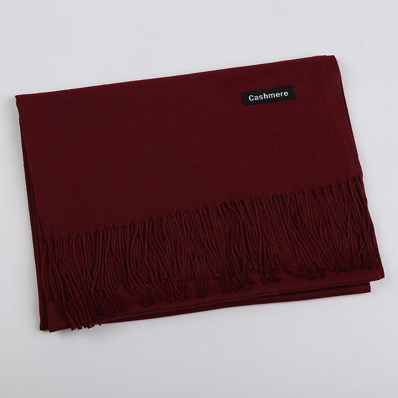 Solid Color Artificial Cashmere Scarf Female 220g Warm Shawl - KiwiBrands