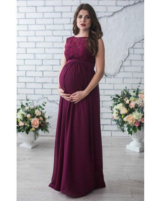 Lace Sleeveless Maternity Dress - KiwiBrands