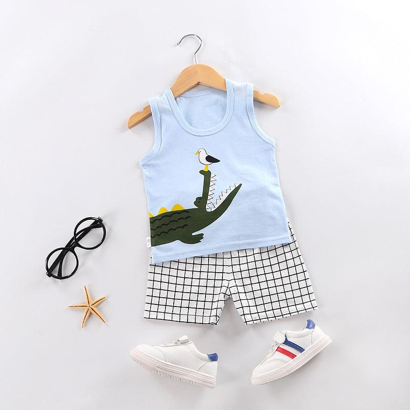 Clothes For Babies Suspenders Cotton Sleeveless Two-piece Suit