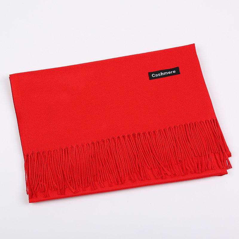 Solid Color Artificial Cashmere Scarf Female 220g Warm Shawl