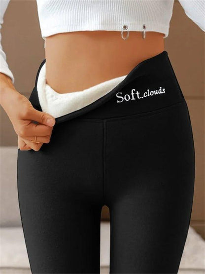 Women's Outer High Waist Hip Lift Leggings Fleece-lined Shark Pants