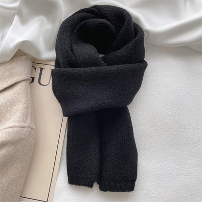 All-match Knitted Scarf For Women Pure Color Warm Keeping Small Scarf - KiwiBrands