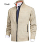 Men's Solid Color Stand Collar Cardigan Sweaters Coat