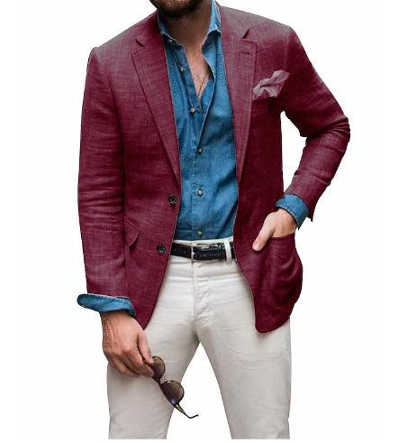 Spring New Striped Suit Jacket Men's Casual Slim Top